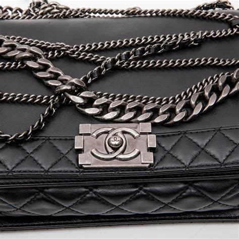 boy chanel chain color|Chanel black handbags.